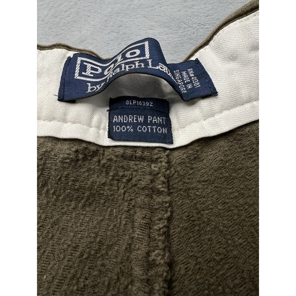 Polo Ralph Lauren Corduroy Andrew Pants Mens 38x30 Brown Pleated Slacks VTG 90s - Picture 4 of 9